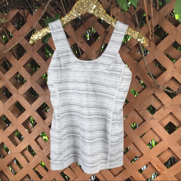 lululemon athletica Tops - Lululemon Scoop Back Silver Fox Tank Top 10